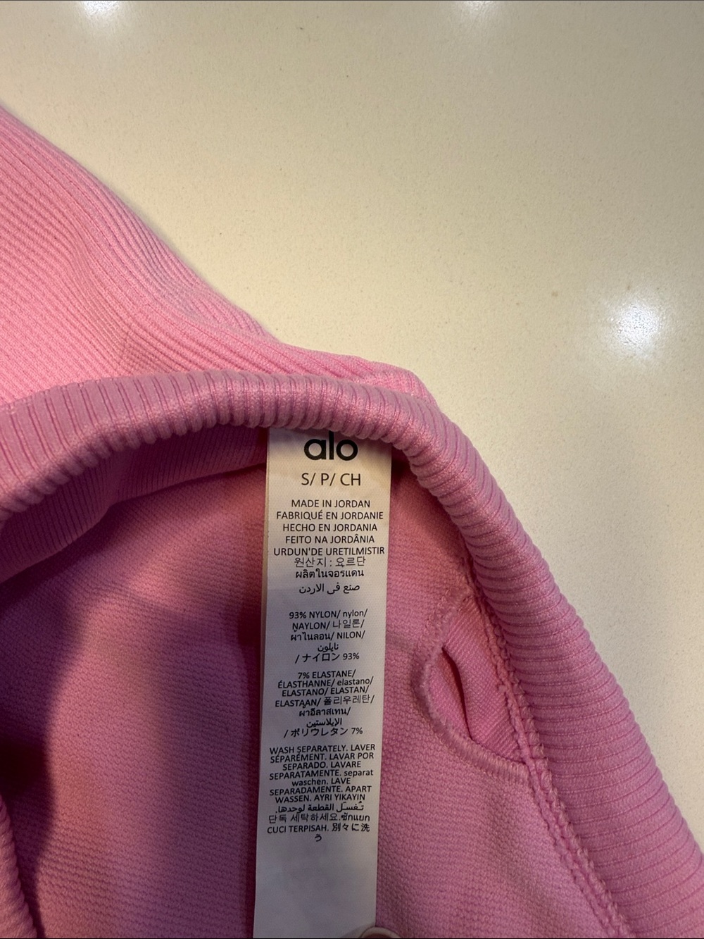 ALO Yoga Seamless Ribbed Favorite Bra Tank- Candy Heart Pink - Picture 3 of 5